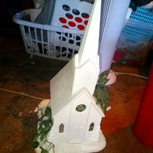 Ceramic custom made night light church.